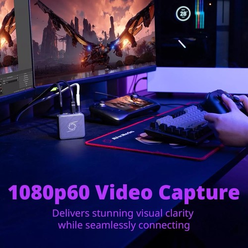 Capture Card Streamer, 1080P60 HDMI, 100W Fast Charging USB-C Hub, TV Dock New - Afbeelding 6 van 6