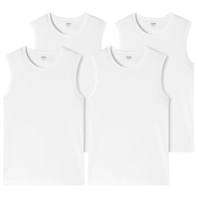 4 x UNCOVER by SCHIESSER Herren Tank Tops weiß M L XL XXL 3XL weich weiss Crew