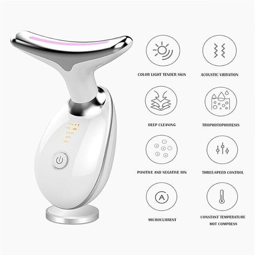 Neck Face Lifting Massager Skin Tighten Device LED Anti Wrinkle Double Chin US - Picture 4 of 14