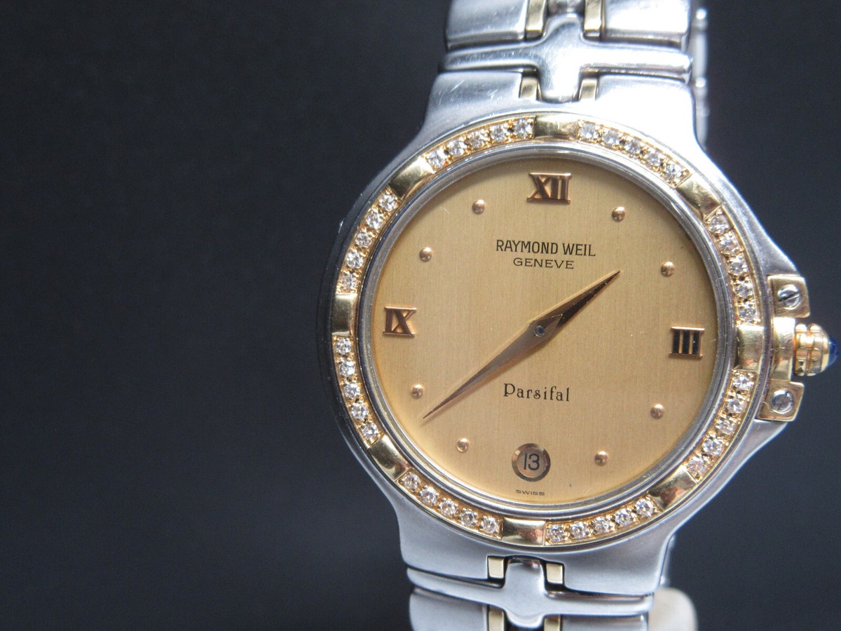 G132⭐⭐ Luxus Raymond Weil Geneve Parsifal Quartz Armbanduhr Diamanten  ⭐⭐ Top