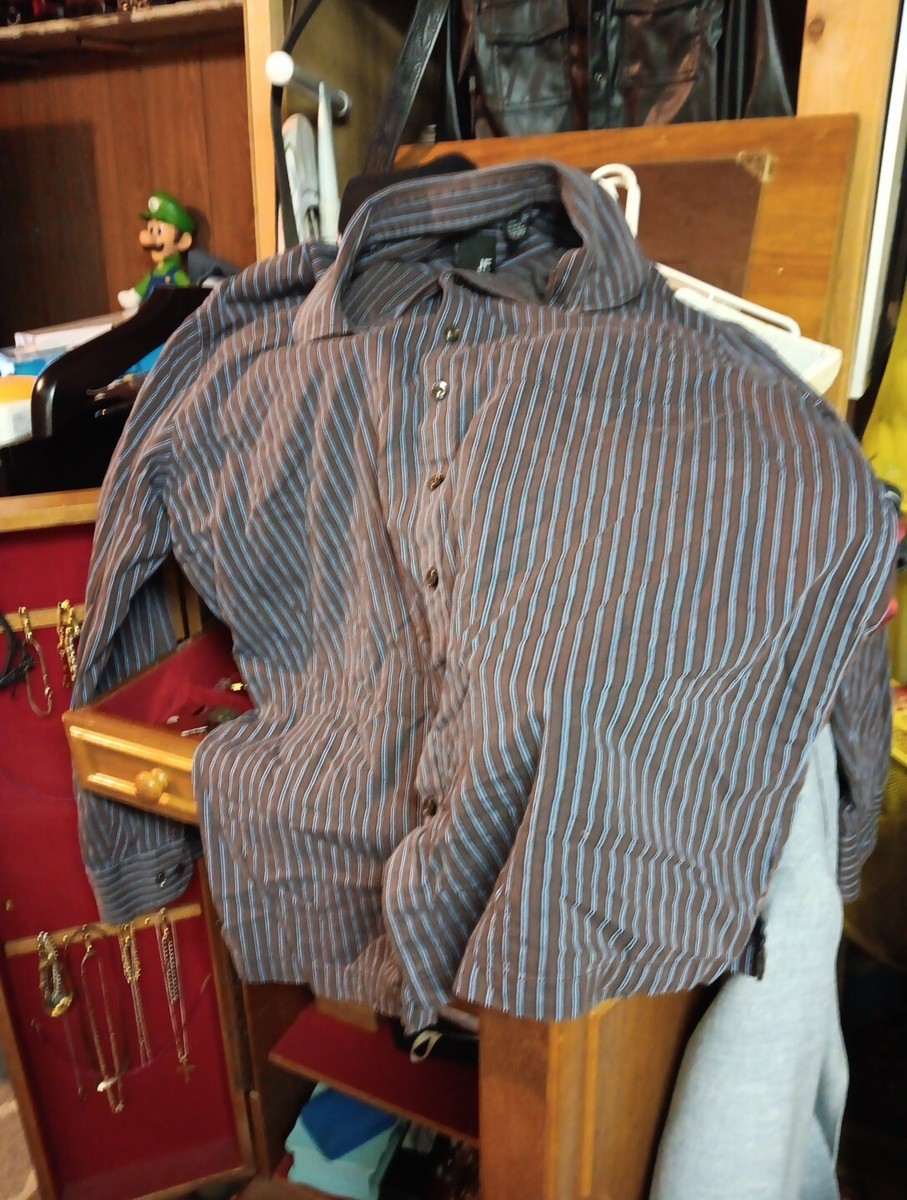 Mens Pinstripe Dress Shirt (JF J FERAR) Sz L 16-16.5 | eBay Mens Pinstripe Dress Shirt (JF J FERAR) Sz L 16-16.5 | eBay