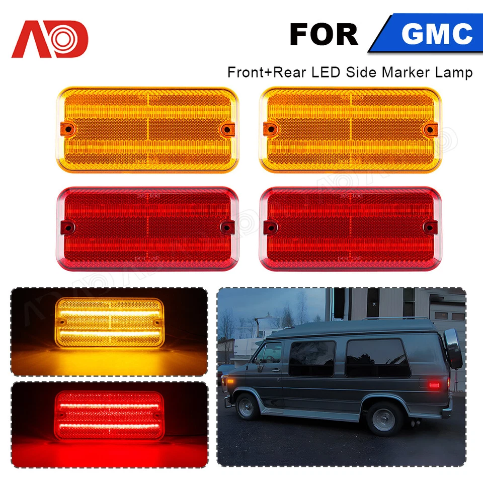 Marcador lateral LED para 85-95 Chevy G10 G20 GMC G1500 G2500 85-96 P30 P3500 P20 Foto 2 de 4