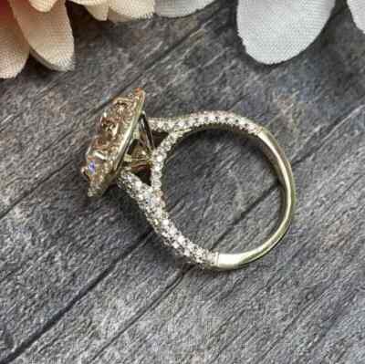 3Ct Round Cut Real Lab-Created Diamond Wedding Ring 14K Yellow Gold Over Silver