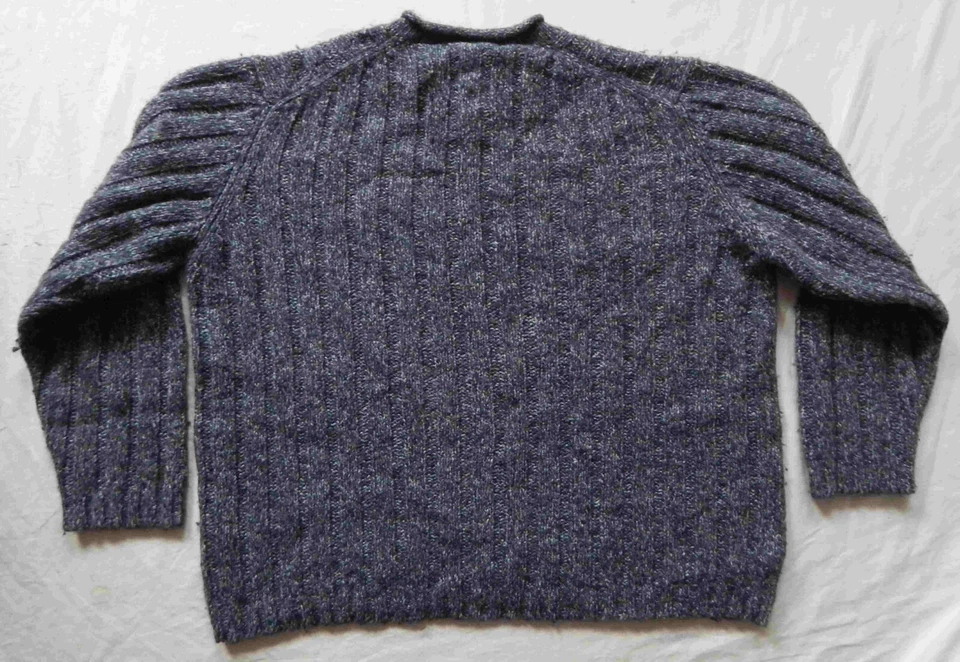 Think Wool Blue Gray Knit V-Neck Sweater - XL Mens Structure Pullover - Image 2 of 4