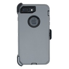 Gray Black For Apple iPhone 7 Plus Rugged Defender Case w/ Belt Clip  Screen