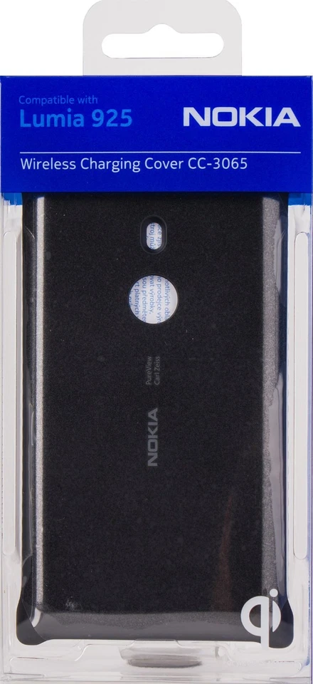 GENUINA Nokia Lumia 925 Carga Inalámbrica Negra Estuche Cubierta Carcasa Placa CC-3065 Foto 3 de 4