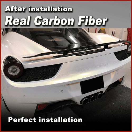 Alerón trasero de carbono borde de demolición ala alerón trasero labio para Ferrari 458 2010-15 - Imagen 3 de 12