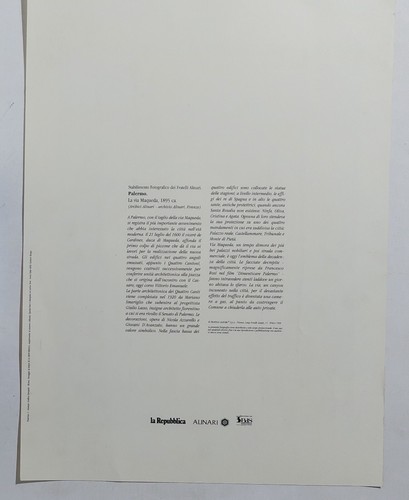 78135 FOTOGRAFIA Stampa - Palermo Via Maqueda 1895 ca. - La Repubblica Alinari - Imagen 2 de 4