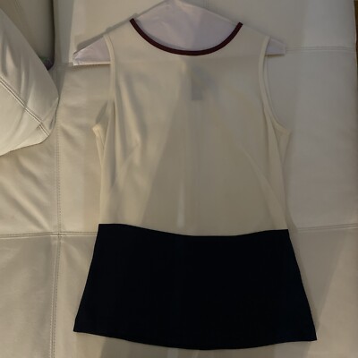 $395 St John White Color Block Tank Size 0 XS