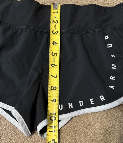 Under Armour Womens Shorts Black White X-Small Running Pockets Lined Polyester - 第 7/14 張圖片