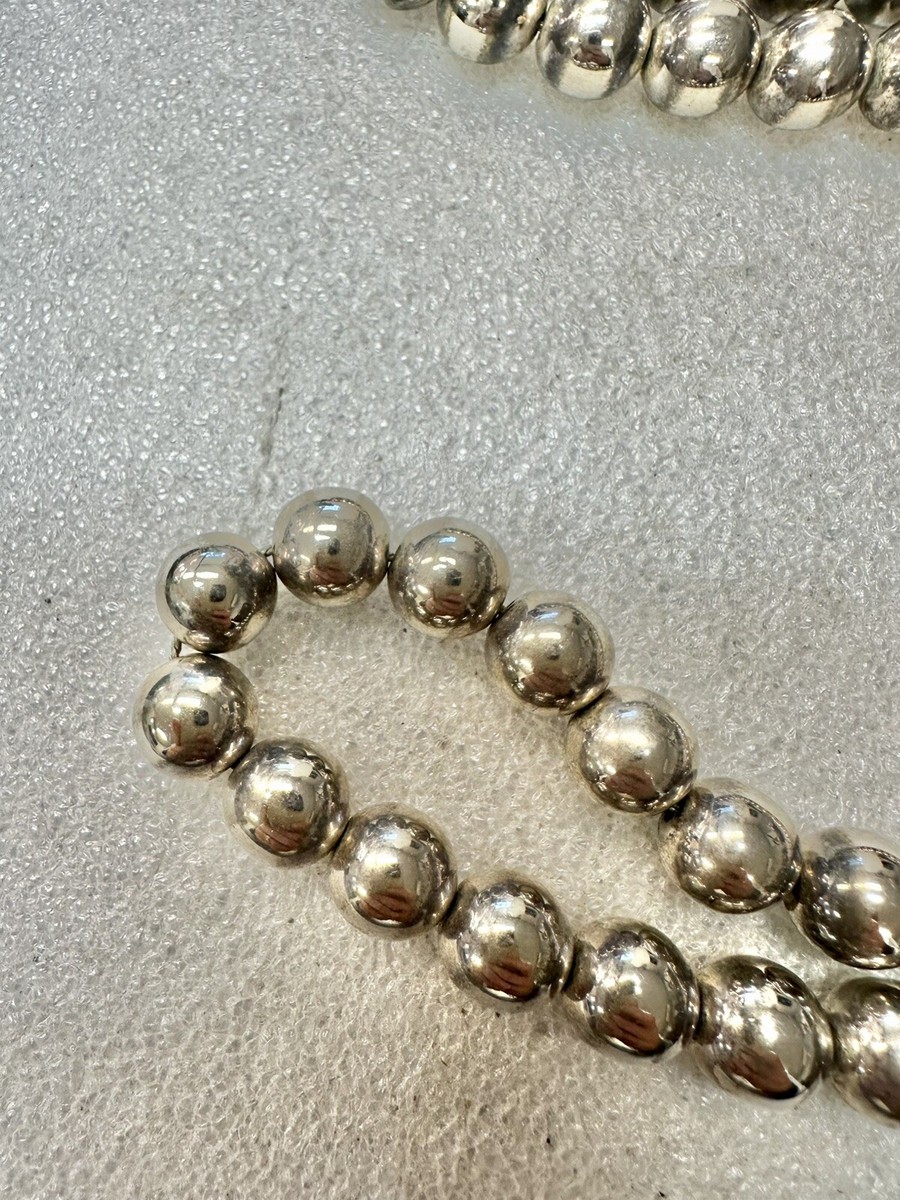 VTG Korea 11mm Silver Balls On 36” Chain Necklace | eBay