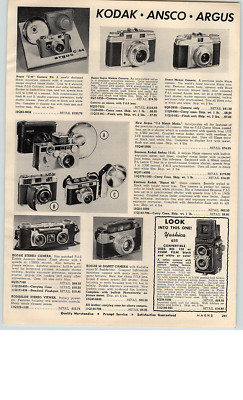 1959 PAPER AD Ansco Super Memar Camera New Argus Match Matic C-3 Keystone Movie