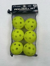Pickleball Set 6 Balls Champion Sports Plastic Yellow USAPA Approved