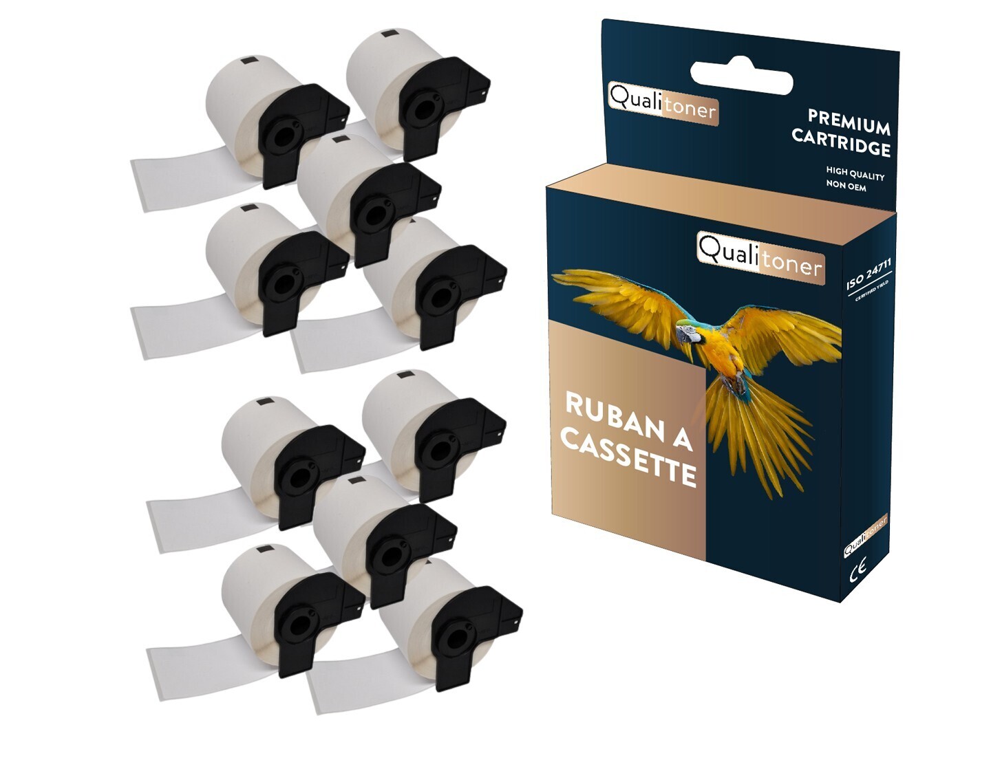 Rouleaux d'étiquettes thermiques autocollantes 38x90 mm de type DK11208 pour imprimante QL