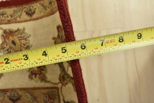 Agra Rug 7’10” x 10′ Red Wool/Silk Traditional Hand-Knotted Oriental Carpet - Picture 13 of 15