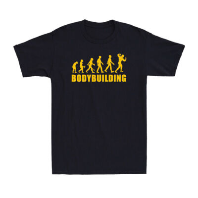 Bodybuilding Evolution Funny Human Evolution Bodybuilder Men's Cotton T-Shirt