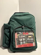 Picnic Basket in a backpack with insulated wine holder.Service for 4. (box A)