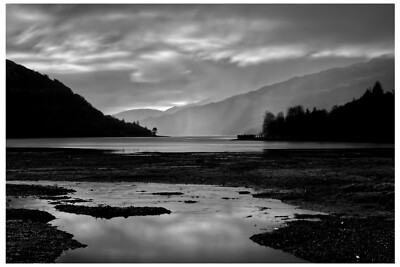Looking down Loch Long, Scotland, UK - 18'' x 12'' - PRINT - BW SCOTTISH LANDSCAPE