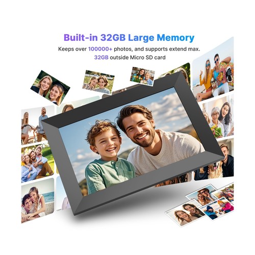Uhale Digital Picture Frame 32GB Storage 10.1 Inch WiFi Electronic Photo Fram... - Picture 3 of 9