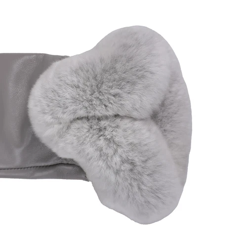 Women's Winter Genuine Leather Gloves Rex Rabbit Fur Warm Trim Cuff Velvet Lined - Picture 39 of 88