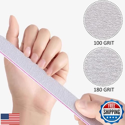 21 Pcs Nail File 100/180 Grit Nail Files,Gray Double Sided Emery Boards,Profe - Picture 2 of 5
