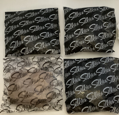 Vntg Silkies Knee High Hi's Lot Of ~2 Pair Packs Off Black White