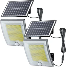 Solar Lights Outdoor Waterproof, Motion Sensor Security Light with 16.4Ft Cord, 