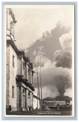 Paricutin Volcano Eruption Mexico Real Photo Postcard RPPC (A)