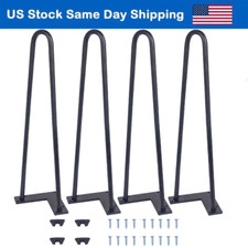 Hairpin Legs 16 inch TV Desk Coffee Table Legs Metal Legs 2 Rods Iron 4PCS Set