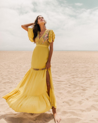 green emerald velvet dress Lemon Embroidered Mini Dress – Mainstream Boutique Hudson main image 0