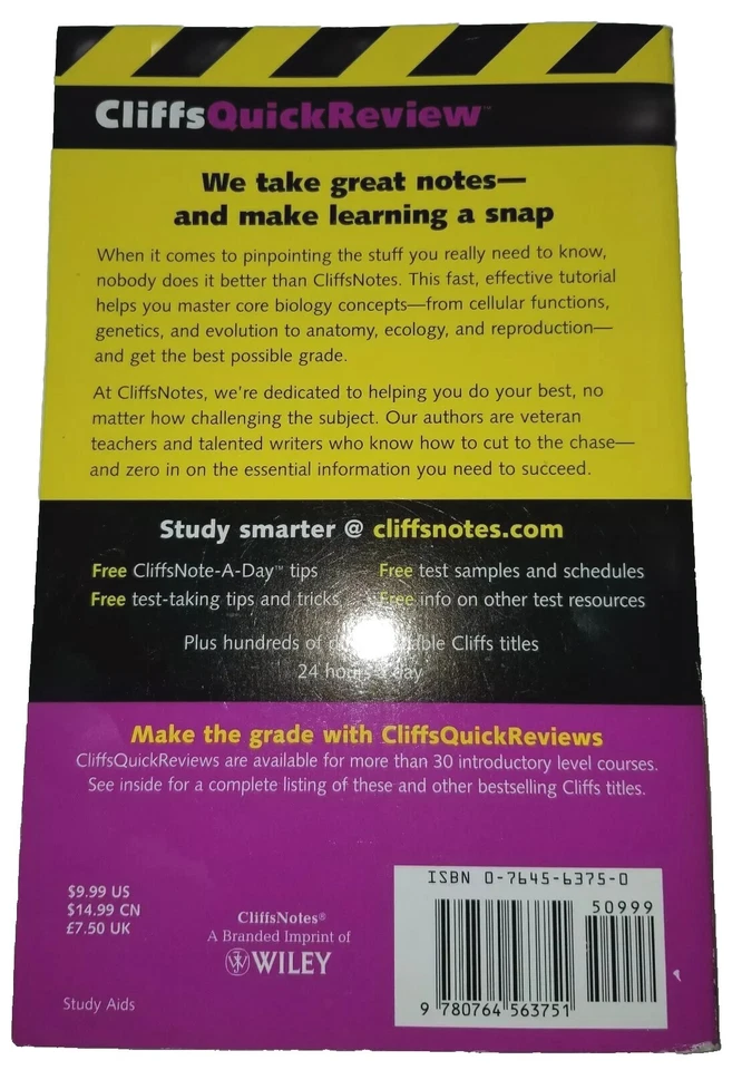 CliffsQuickReview Biology. Paperback. By I. Edward Alcamo Phd, Kelly Schweitzer. - Image 2 of 4