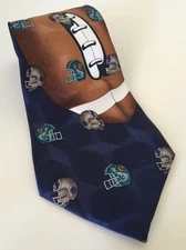 Men's Polyester Neck Tie by Cresent Bay Football Theme