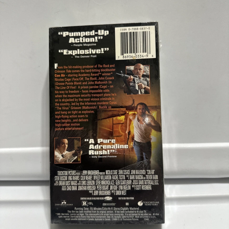 Con Air Movie (VHS Tape, 1998) Nicolas Cage, John Cusack, John Malkovich New - Image 2 of 4