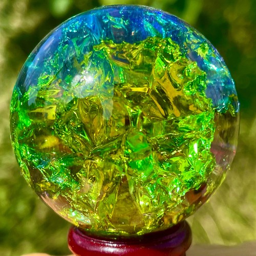 Sfera di quarzo arcobaleno titanio naturale 157G sfera di cristallo guarigione - Foto 11 di 15