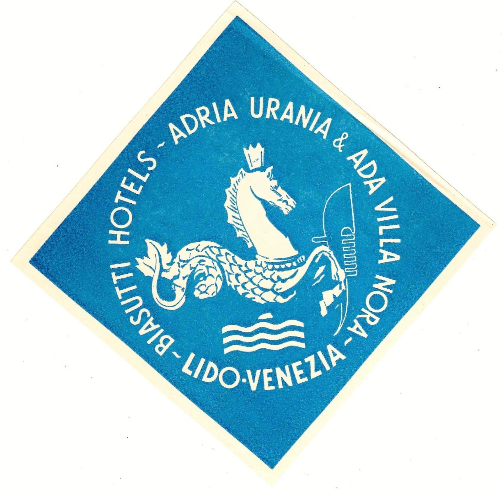 Italy Lido-Venice Biasutti Hotels Luggage Tag Adria Urania SB-image
