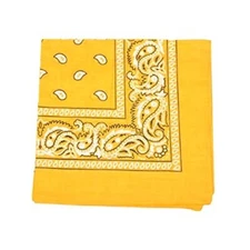 Novelty Bandanas Paisley Cotton Bandanas Single Pack Gold