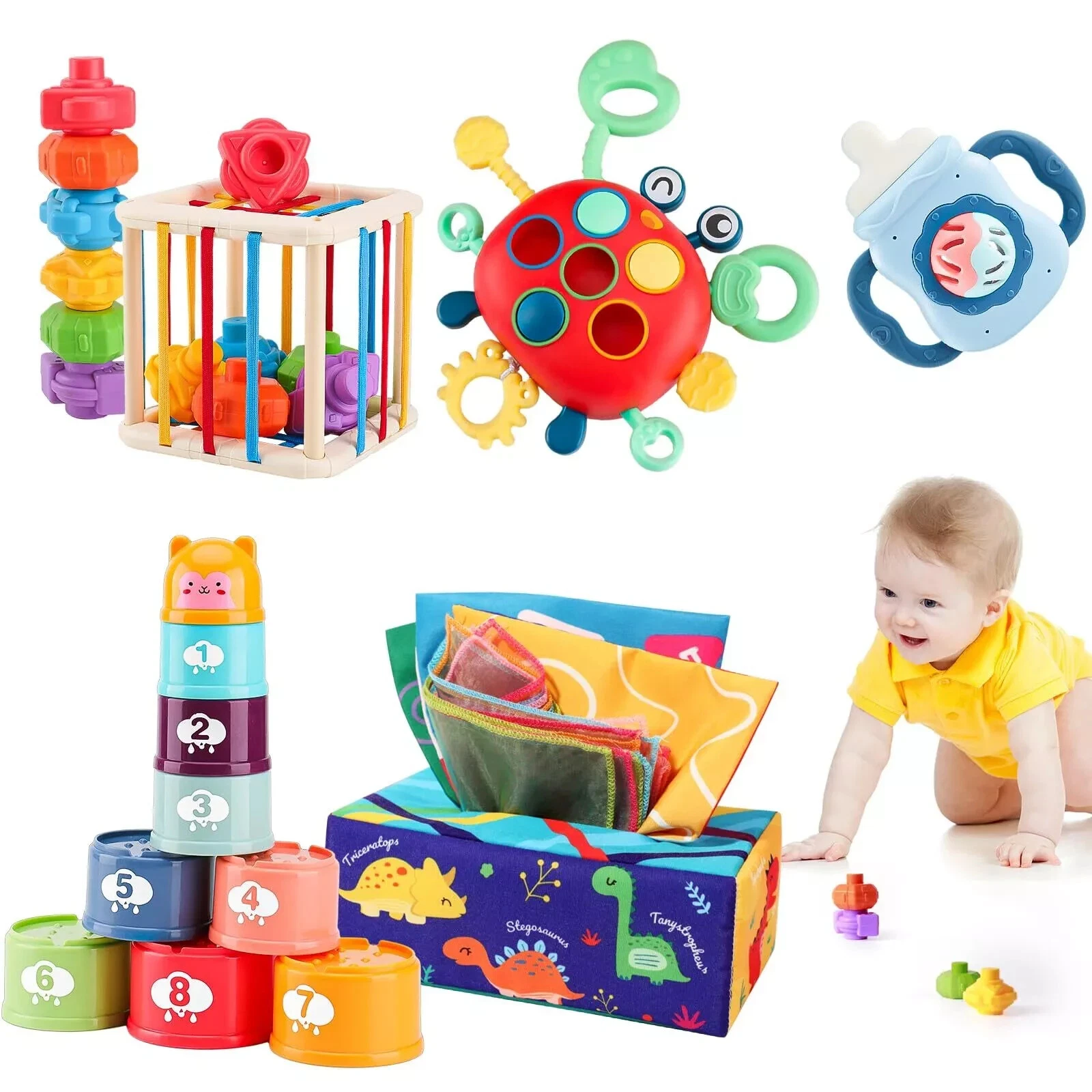 5 in 1 Baby Toys 6 to 12 to 18 Months Montessori Toys for 1 Year Old_NEW