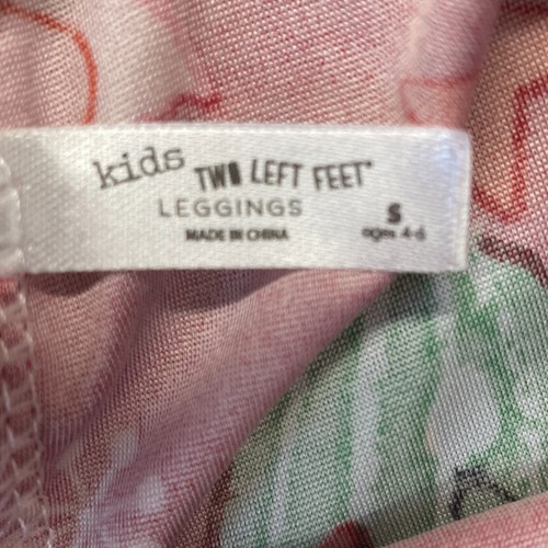 Two Left Feet Girl's Small 4-6 Holiday Leggings Kids Flamingo Cactus Christmas - Picture 5 of 5