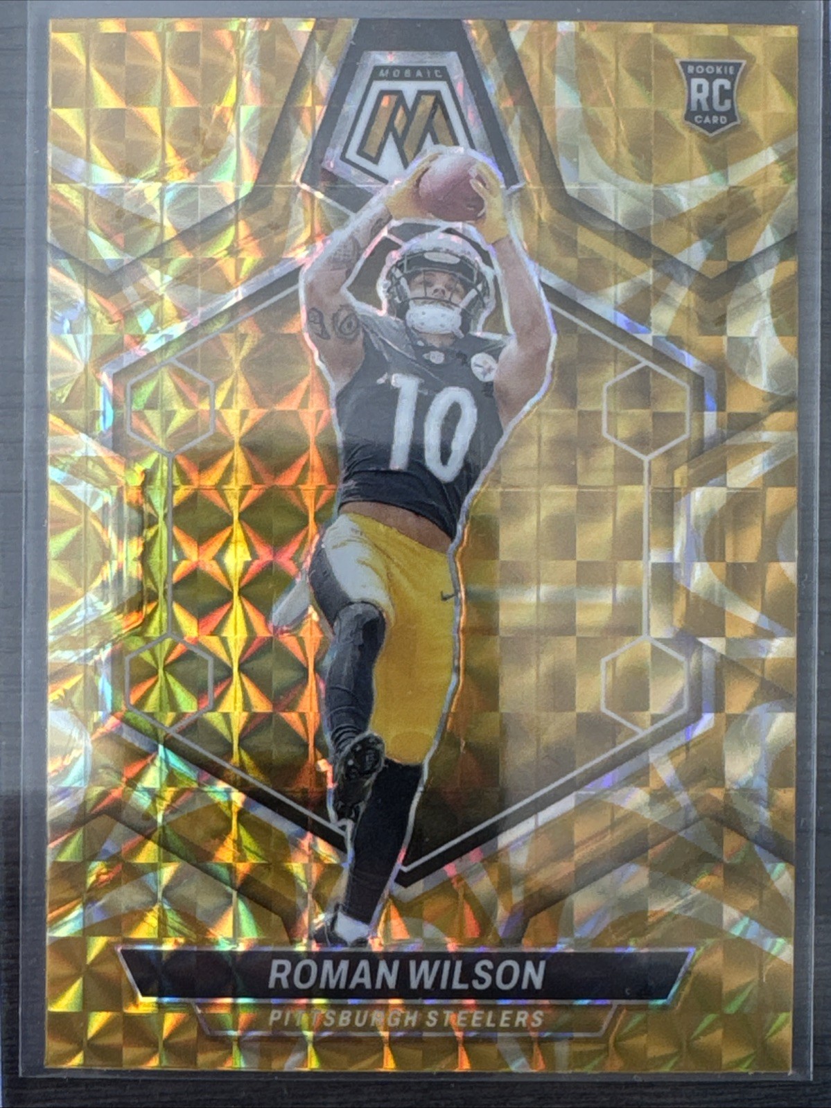 2024 Panini Mosaic - Rookies Roman Wilson #369 Reactive Yellow Mosaic Prizm (RC)