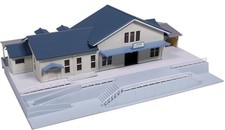 KATO 23-211D N gauge Suburban Station Building Monotone Diorama