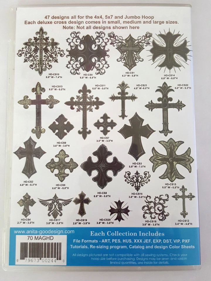 Anita Goodesign "Crosses" Machine Embroidery Designs on CD - Image 2 of 2