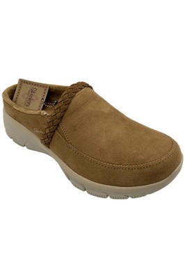 Skechers Women's Easy Going Suede Clogs Darling Thing Tan