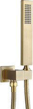 Brushed Gold Solid Brass Handheld Shower Head Set with Hose Wall Mount