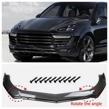 Carbon Style Front Spoiler Lip Splitter Body Kit For Porsche Cayenne Ev