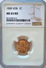 1909 VDB   NGC MS-65   Red   Lincoln Cent   Bright, Satiny, and lustrous.   #434