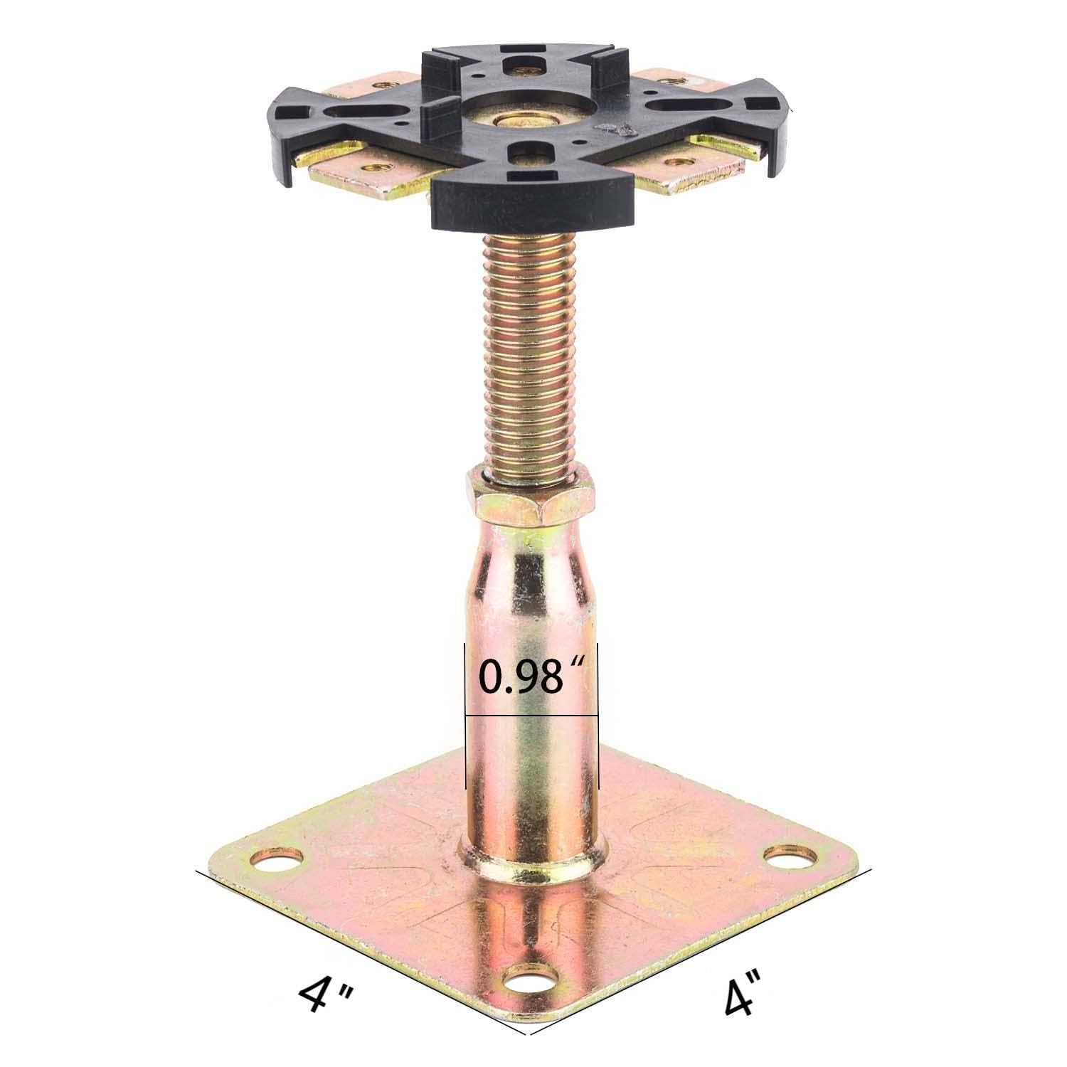 4 Pieces Adjustable Elevated Post Base,Support Beams, Floor Support Beams, Mo...