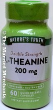 Nature's Truth Double Strength L-Theanine 200 mg 60 capsules ea 3/2027 FRESH 