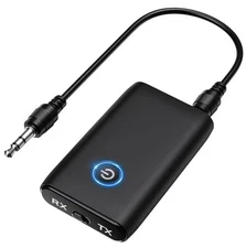 Bluetooth Transmitter Receiver 2 in 1, Aux Bluetooth Adapter for RX+TX Black