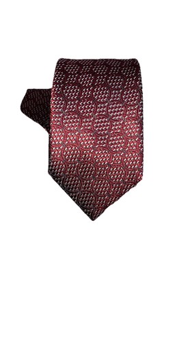 Ermenegildo ZEGNA Elegante Borgoña Estampado Corbata Jacquard Brillo - Imagen 1 de 4