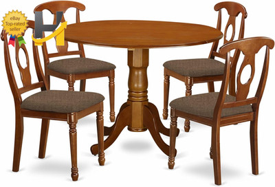 DLNA5-SBR-C 5 Piece Kitchen Table & Chairs Set Includes a round Dining Room Tabl